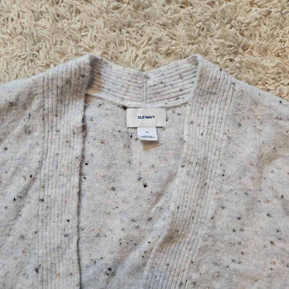 Old Navy Confetti Heathered Gray Open Front Cardigan Sweater - Picture 3 of 8